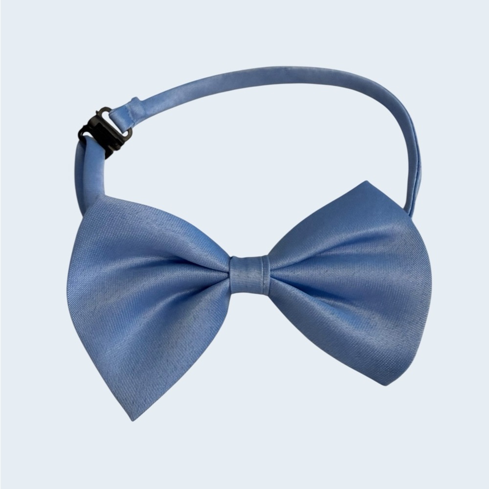 Adjustable Cat Satin Blue Bow Tie